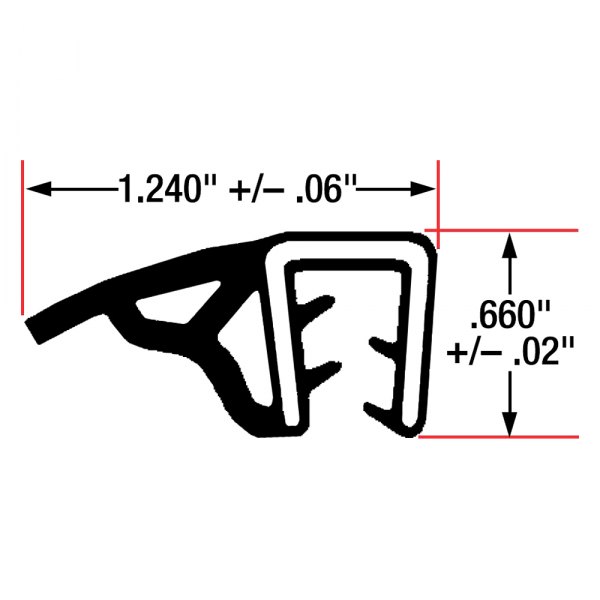 Fairchild® - 25' L Black Sponge Bulb & Dense Rubber Trim Seal with Flexible Steel Wire Core for 0.125"-0.25" Edge