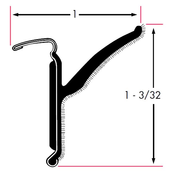 Fairchild® - With Stainless Steel Bead Rigid Flocked Lining Rubber Covered Belt Weatherstrip