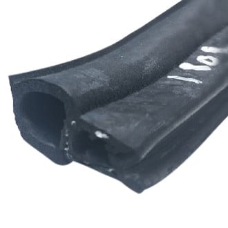 Fairchild® - 25' Black Sponge Bulb & Dense Rubber Double Lip 1/2" Trim Seal with Flexible Steel Wire Core