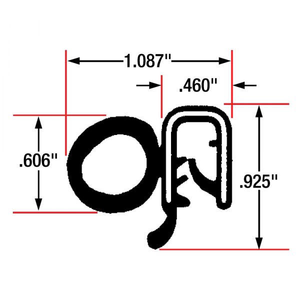 Fairchild® - Sponge Bulb and Dense Rubber With Flexible Steel Wire Core Style 1 Black Trim Seal