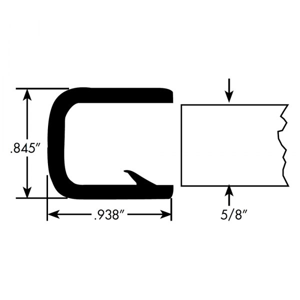 Fairchild® - Double Lip 5/8" With Segmented Steel Core Black Soft Tone Edge Trim