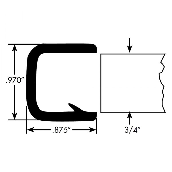 Fairchild® - Double Lip 3/4" With Segmented Steel Core Black Soft Tone Edge Trim