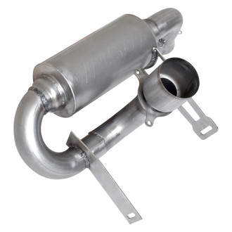 Gibson® - Single Stainless Steel Polished Straight Cut Muffler
