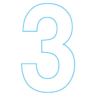 Hardline Products® - White "3" Superstick Letters & Numbers