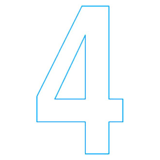 Hardline Products® - White "4" Superstick Letters & Numbers