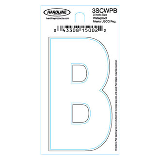 Hardline Products® - White "B" Individual Letters & Numbers