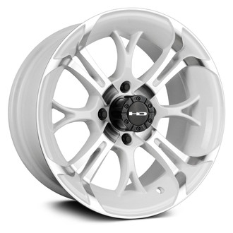 HD Wheels® - Spinout V2 Golf Cart White Machined Wheel