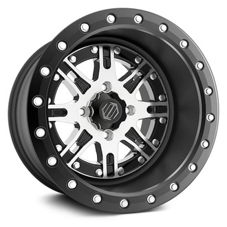 HiPer® - Desert Rat Front UTV Black with Machined Face Wheel