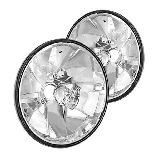 IPCW® - 7" Round Diamond Cut Chrome Crystal Headlights