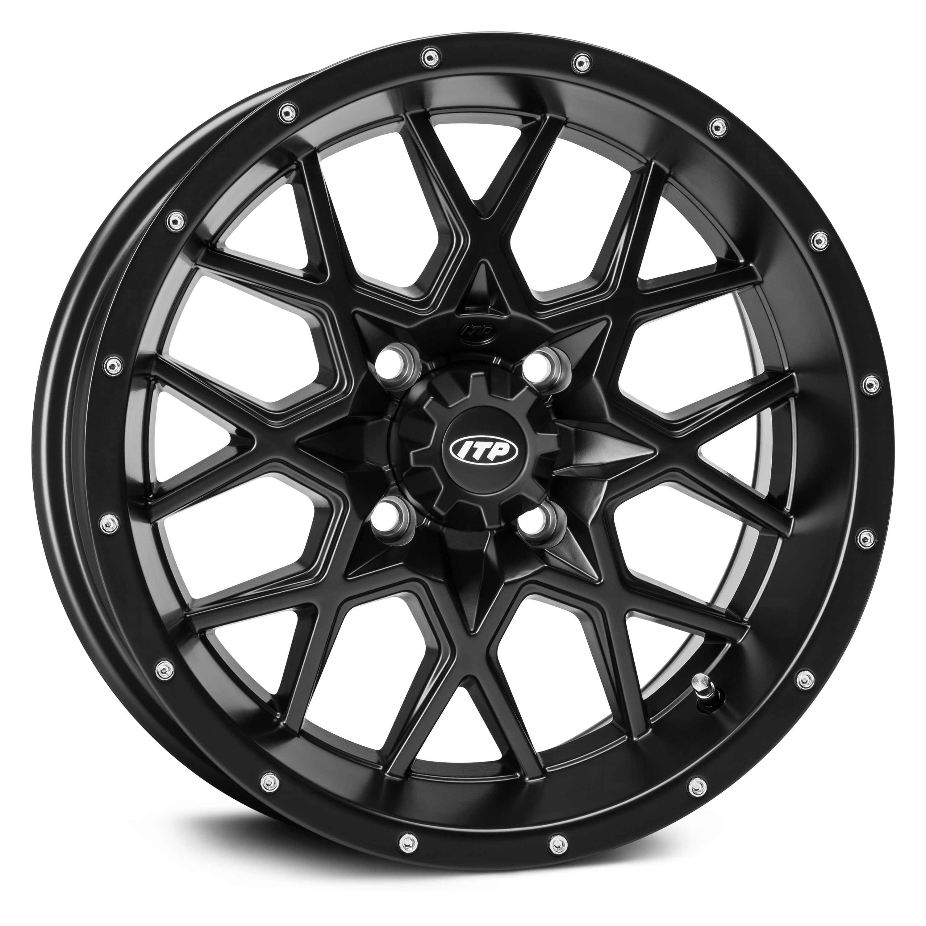 【アイヨ43】Elite volano ITP® 1428638536B - Hurricane Front ATV/UTV Matte Black Alloy