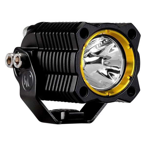 KC HiLiTES® - Flex Series 2.45" 10W Black/Yellow Housing Spread Beam LED Light