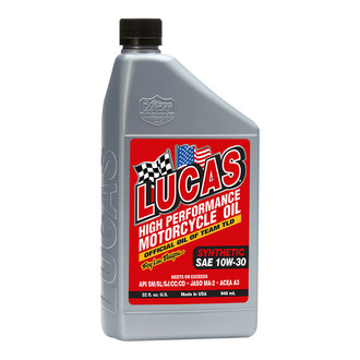 Lucas Oil® - SAE 10W-30 Synthetic Motorcycle Oil, 1 Quart