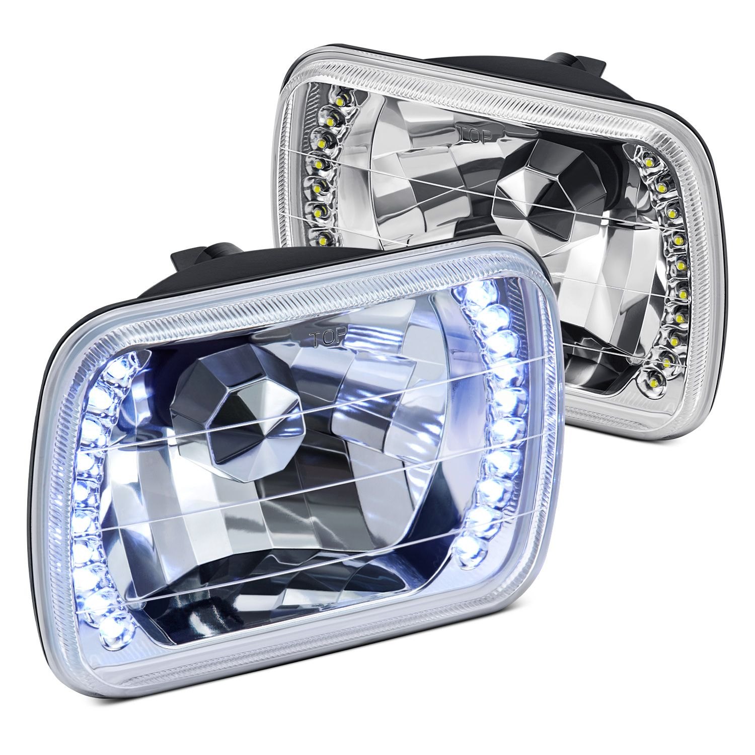 Lumen® - Diamond Cut Chrome LED Halo Crystal Headlights POWERSPORTSiD.com