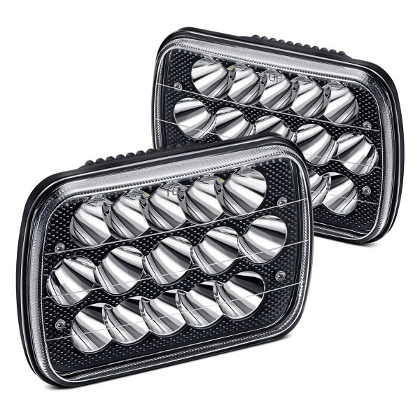 Aktuator Appel til at være attraktiv grinende Lumen® - 7x6" Rectangular Black LED Headlights - POWERSPORTSiD.com