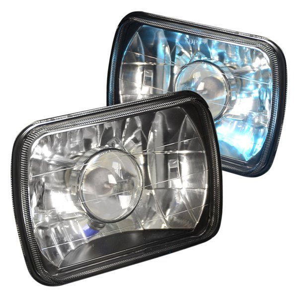 Lumen® - 7x6" Rectangular Black Projector Headlights