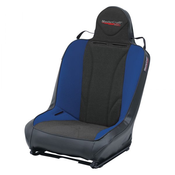 MasterCraft Safety® - PWR Sport™ Black with Black Center and Blue Side Panels Premium Suspension UTV Seat