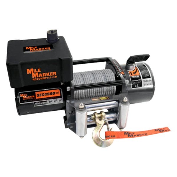 Mile Marker® - Trailer Waterproof 4,500 lbs Electric Winch with Steel Cable