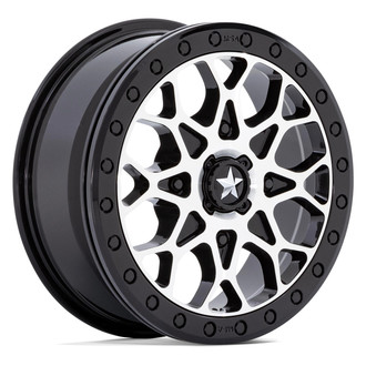 MSA Off Road Wheels® - M48 PORTAL ATV/UTV Beadlock Gloss Black With Machined Face And Gloss Black Ring Wheel