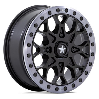 MSA Off Road Wheels® - M48 PORTAL ATV/UTV Beadlock Satin Black With Gray Tint Ring Wheel