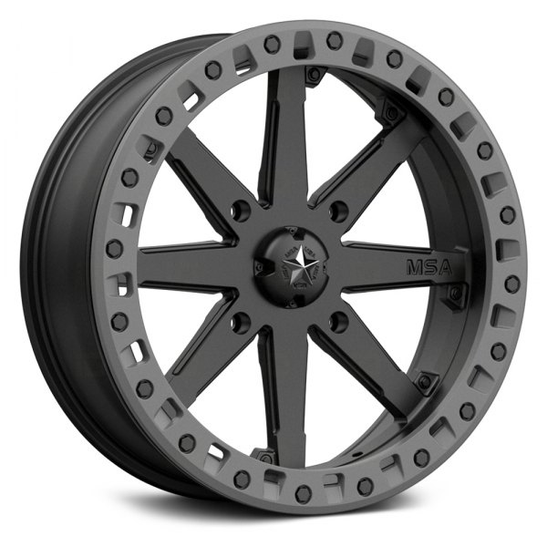 MSA® - M31 LOK2 ATV/UTV Satin Black With Matte Gray Ring Wheel