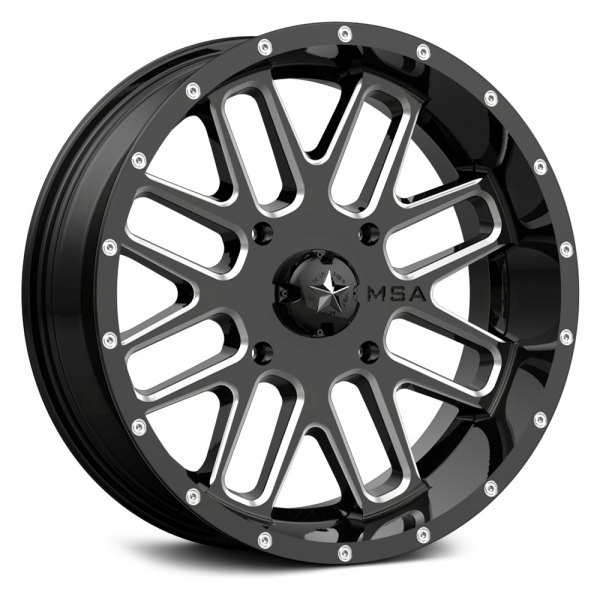 MSA® - M35 BANDIT ATV/UTV Gloss Black with Milled Accents Wheel