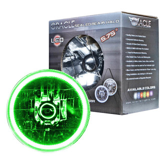 Oracle Lighting® - 5 3/4" Round Chrome Crystal Headlight with Green SMD Halo Preinstalled