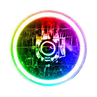 Oracle Lighting® - 5 3/4" Round Chrome Crystal Headlight with ColorSHIFT 2.0 SMD LED Halos Preinstalled