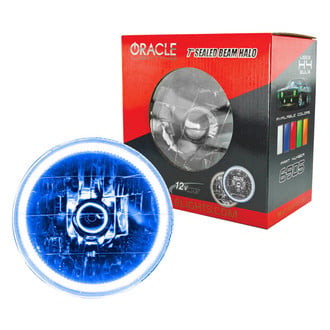 Oracle Lighting® - 7" Round Chrome Crystal Headlight with Blue SMD Halo Preinstalled
