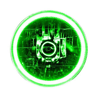Oracle Lighting® - 7" Round Chrome Crystal Headlight with Green SMD Halo Preinstalled