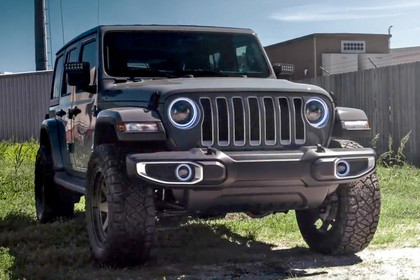 Oracle Lighting® - 7" Round Black Projector LED Headlights with White SMD Halos Preinstalled, Installation