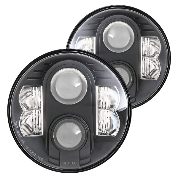 Pro Comp® - 7" Round Black Projector LED Headlights