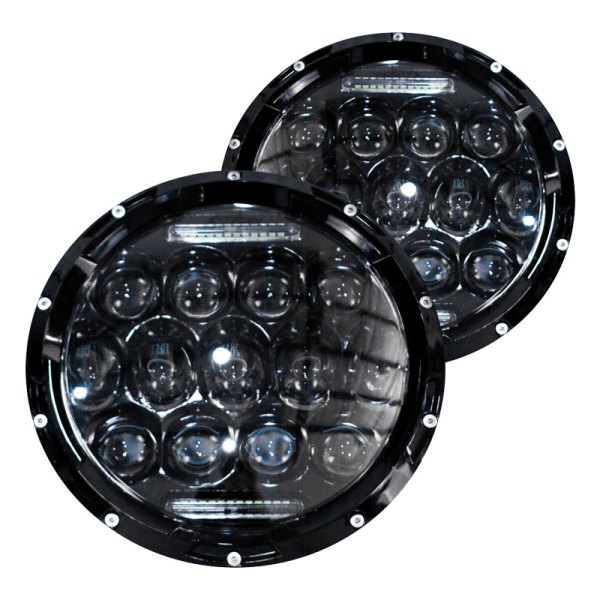 Race Sport® - 7" Round Black Projector LED Headlights