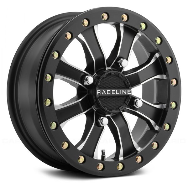 RACELINE® - A71MB MAMBA RACE ATV/UTV Black with Machined Accents Wheel