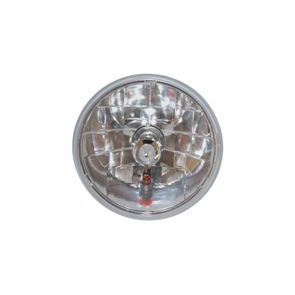 Racing Power Company® - 7" Round Chrome Crystal Headlights with Amber Turn Signal