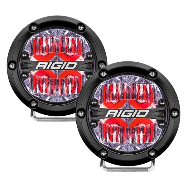 Rigid Industries® - 360-Series 360-Series 4" Round Driving Beam LED Lights with Red Backlight LED Lights