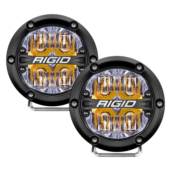 Rigid Industries® - 360-Series 360-Series 4" Round Driving Beam LED Lights with Amber Backlight LED Lights