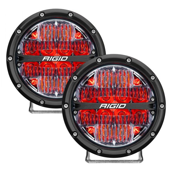 Rigid Industries® - 360-Series 360-Series 6" Round Driving Beam LED Lights with Red Backlight LED Lights