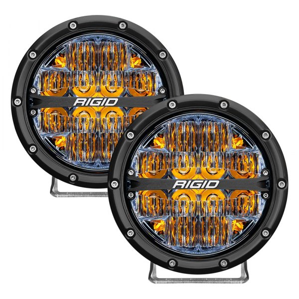 Rigid Industries® - 360-Series 360-Series 6" Round Driving Beam LED Lights with Amber Backlight LED Lights