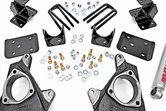 Rough Country® - 2007-2013 GM 1500 2WD 2" Front and 4" Rear Spindle Lowering Kit
