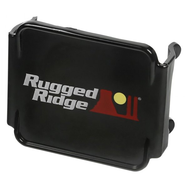 Rugged Ridge® - 3" Square Black Plastic Light Cover with Logo