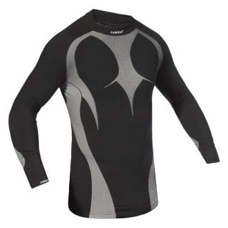 Black 3X-Large Cortech Journey Coolmax Mock Long-Sleeve Crew Neck Shirt Base Layer Mens Undergarment Snow Body Armor