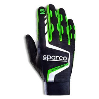 Sparco® - Hypergrip+ Series Black/Green 10 Gaming Gloves