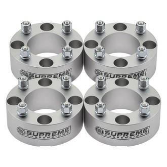 Supreme Suspensions® - Pro Billet Front and Rear Silver Billet T6 Aircraft Aluminum Wheel Spacer Set