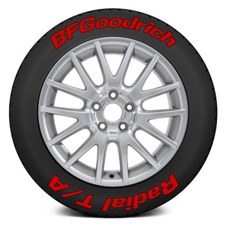 Tire Stickers® - Red "BF Goodrich Radial T/A" Tire Lettering Kit