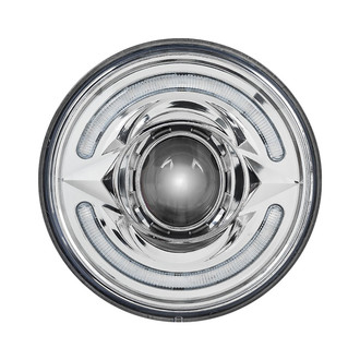 TRUX® - 5 3/4" Round Driver Side Chrome Halo Projector LED Headlight