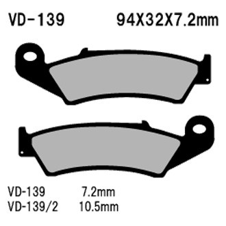 Vesrah® - Front Organic Semi-Metallic Brake Pads