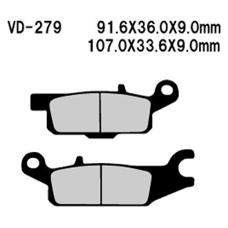 Vesrah® - Rear Organic Semi-Metallic Brake Pads