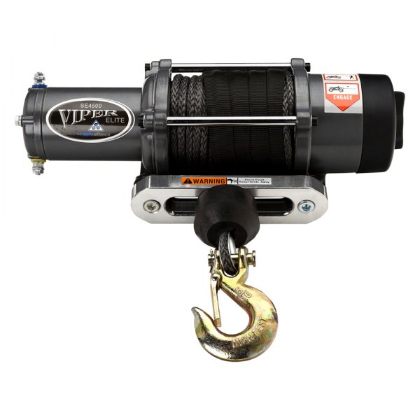 Viper Winches® EX4500SEBK65MA11208_BU UTV Elite 4,500 lbs Winch with 65' Black AmSteelBlue