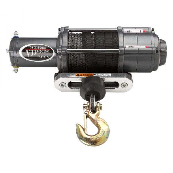 Viper Winches® MX5000SE_BK UTV Max Wide Spool 5,000 lbs Winch with 65' Black Synthetic Rope