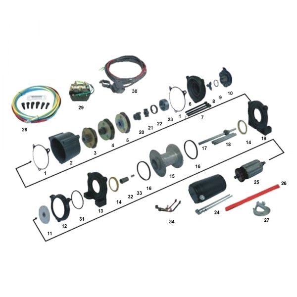 Viper Winches® RPL_DriveShaft_TieRod_MX_WideSpoolKit Drive Shaft and